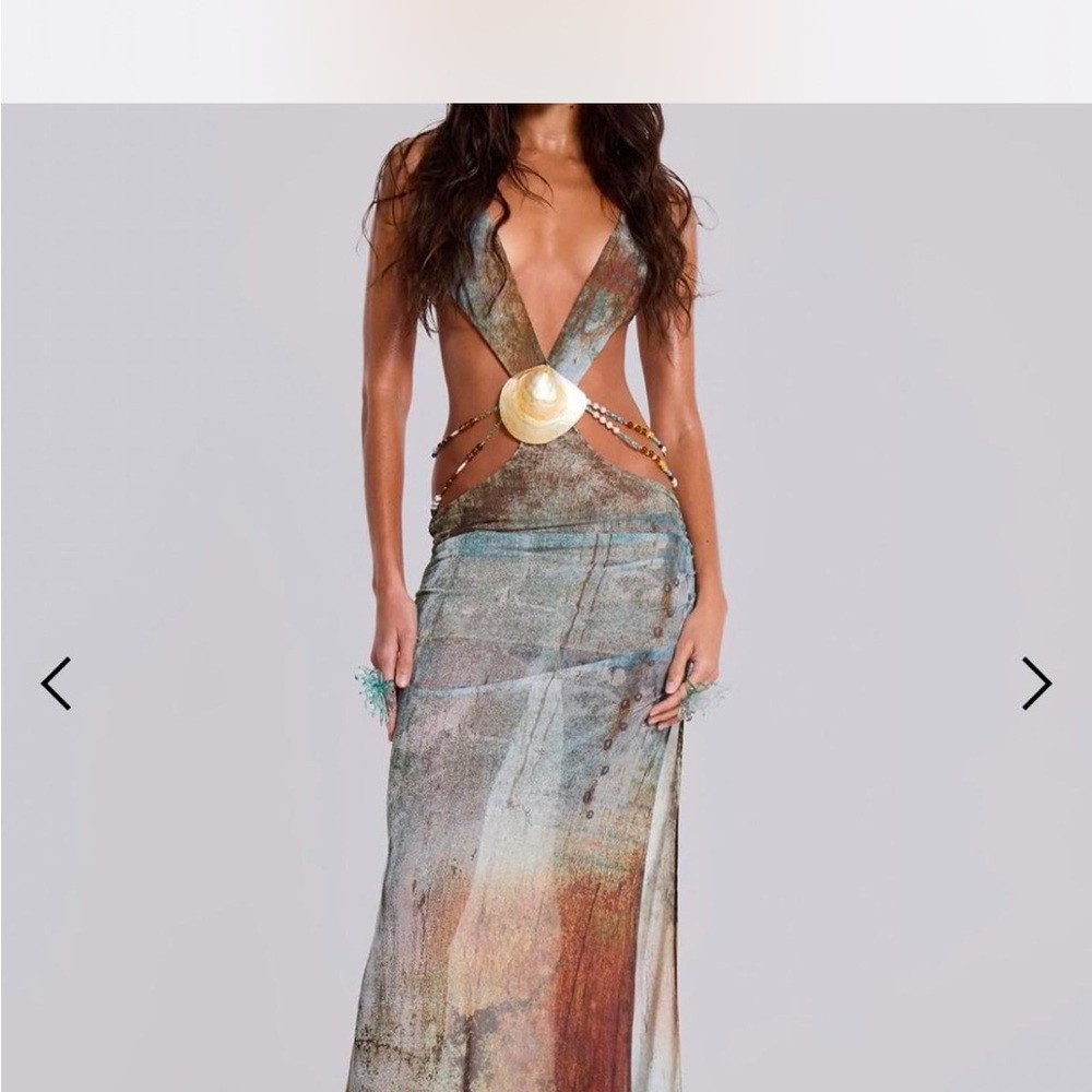 Elegant Multicolor Cutout Maxi Dress